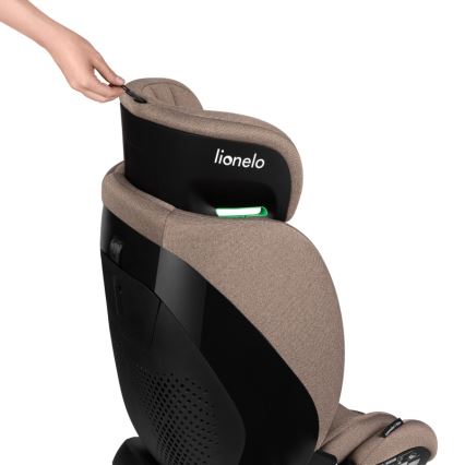 Lionelo - Autostol med drejbar base LAVENDER i-Size 76-150 cm Beige Latte