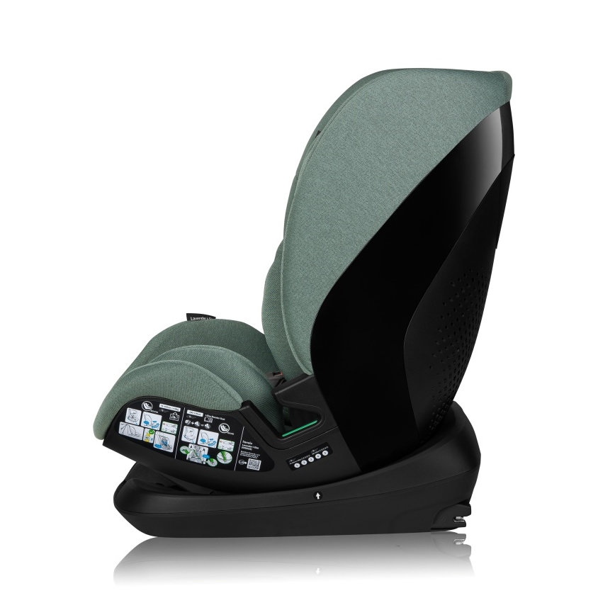 Lionelo - Autostol med drejbar base LAVENDER i-Size 76-150 cm Green Pistachio
