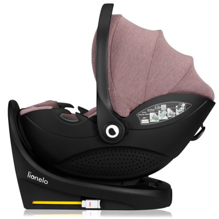 Lionelo - Autostol med drejbar base MOXIE SET i-Size 40-87 cm Pink Mauve