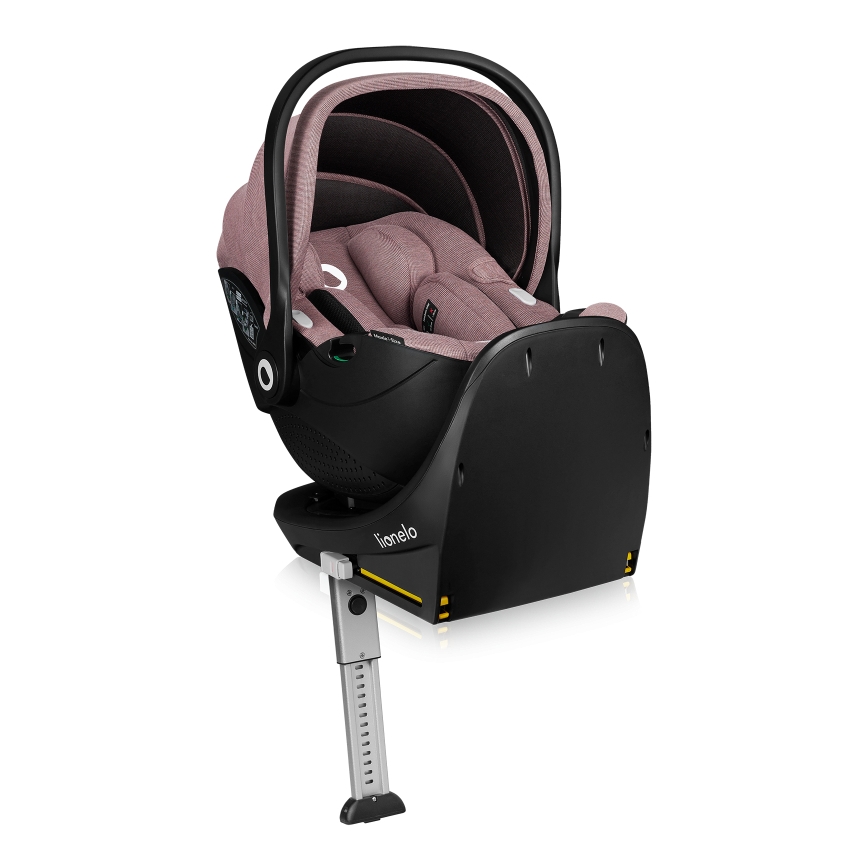 Lionelo - Autostol med drejbar base MOXIE SET i-Size 40-87 cm Pink Mauve
