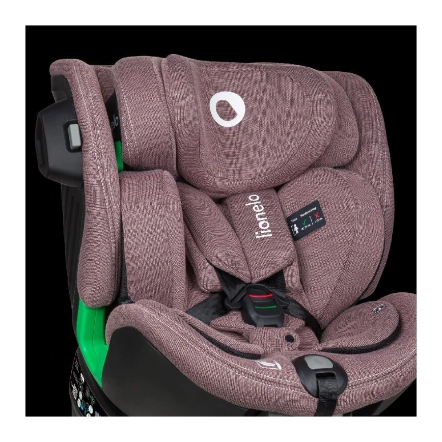Lionelo - Autostol med drejebase HARMONY i-Str. 40-150 cm lyserød