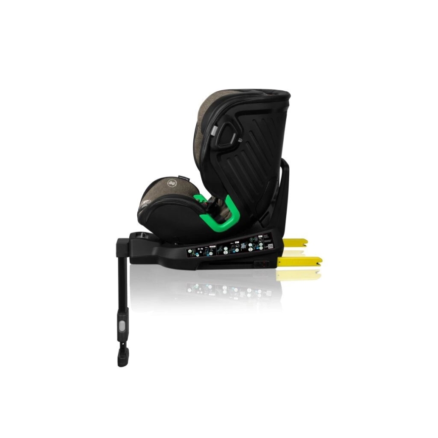 Lionelo - Autostol med drejebase HARMONY i-Str. 40-150 cm sort/oliven