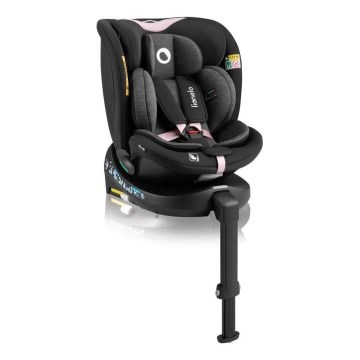 Lionelo - Autostol med drejebase NAVY i-Str. 40-150 cm sort/lyserød