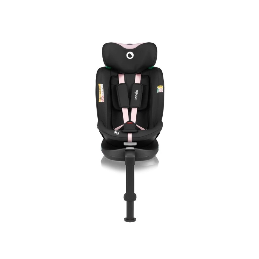 Lionelo - Autostol med drejebase NAVY i-Str. 40-150 cm sort/lyserød