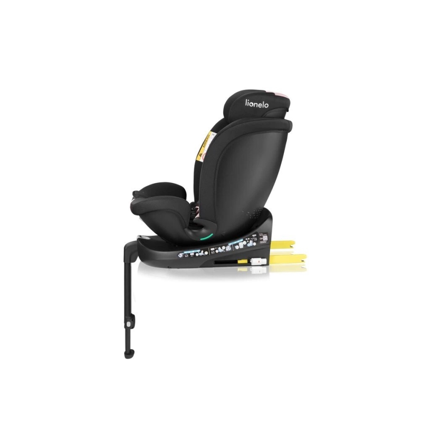Lionelo - Autostol med drejebase NAVY i-Str. 40-150 cm sort/lyserød