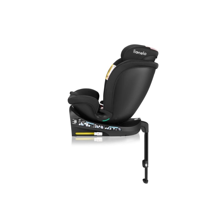 Lionelo - Autostol med drejebase NAVY i-Str. 40-150 cm sort/lyserød