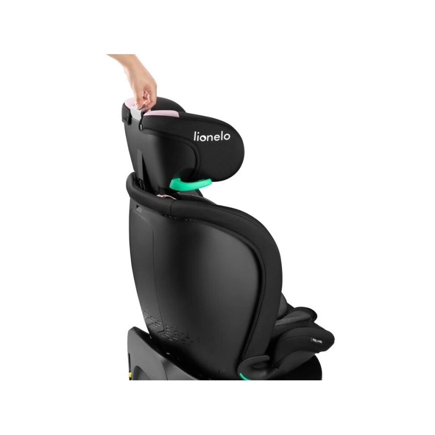 Lionelo - Autostol med drejebase NAVY i-Str. 40-150 cm sort/lyserød