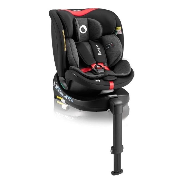 Lionelo - Autostol med drejebase NAVY i-Str. 40-150 cm sort/rød