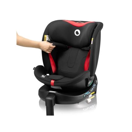 Lionelo - Autostol med drejebase NAVY i-Str. 40-150 cm sort/rød
