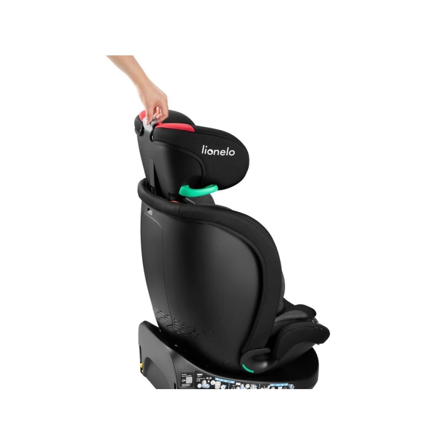 Lionelo - Autostol med drejebase NAVY i-Str. 40-150 cm sort/rød