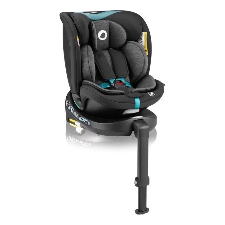 Lionelo - Autostol med drejebase NAVY i-Str. 40-150 cm sort/turkis