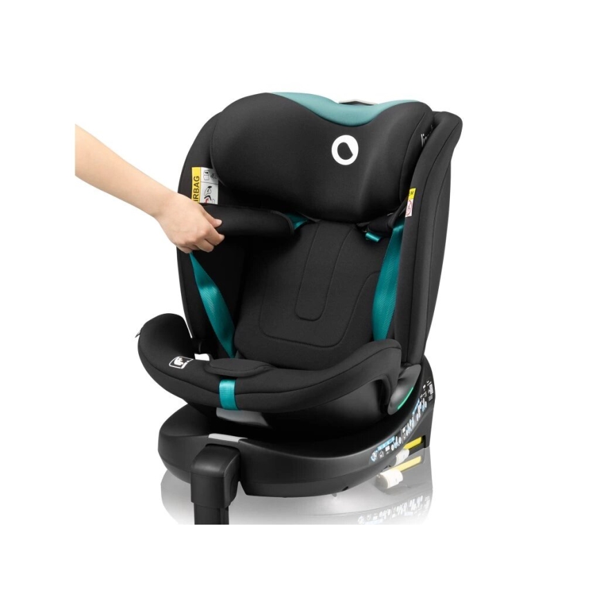 Lionelo - Autostol med drejebase NAVY i-Str. 40-150 cm sort/turkis