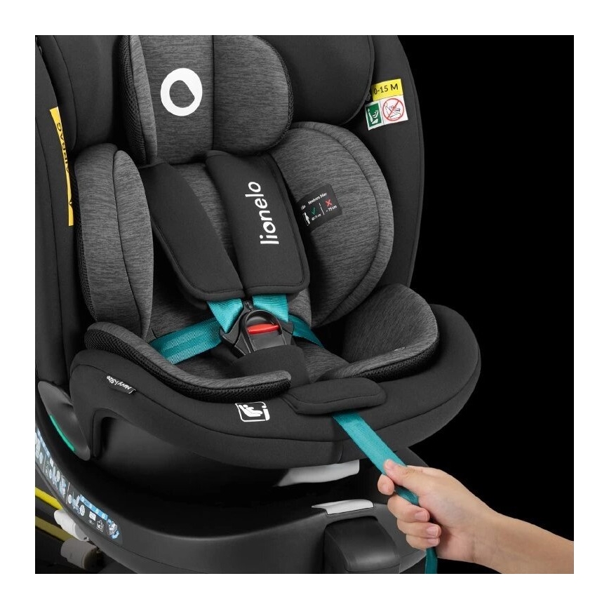 Lionelo - Autostol med drejebase NAVY i-Str. 40-150 cm sort/turkis