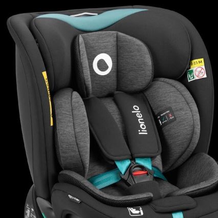 Lionelo - Autostol med drejebase NAVY i-Str. 40-150 cm sort/turkis