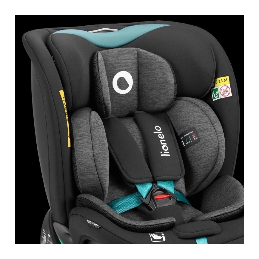 Lionelo - Autostol med drejebase NAVY i-Str. 40-150 cm sort/turkis