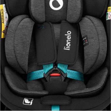 Lionelo - Autostol med drejebase NAVY i-Str. 40-150 cm sort/turkis