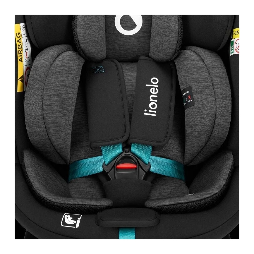 Lionelo - Autostol med drejebase NAVY i-Str. 40-150 cm sort/turkis