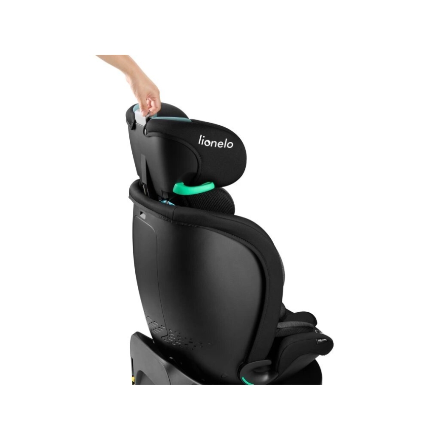 Lionelo - Autostol med drejebase NAVY i-Str. 40-150 cm sort/turkis