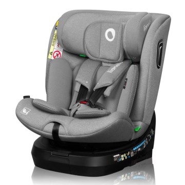 Lionelo - Autostol med drejelig base BRAVE i-Size 40-150 cm Grey Stone