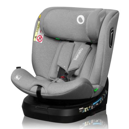 Lionelo - Autostol med drejelig base BRAVE i-Size 40-150 cm Grey Stone