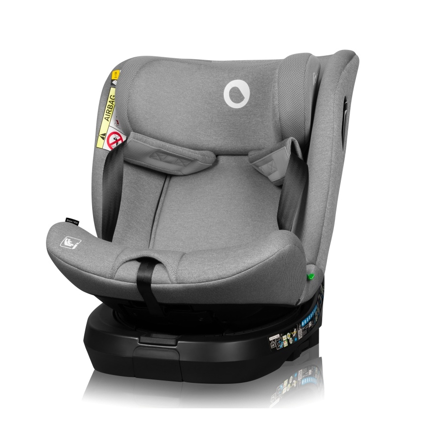 Lionelo - Autostol med drejelig base BRAVE i-Size 40-150 cm Grey Stone