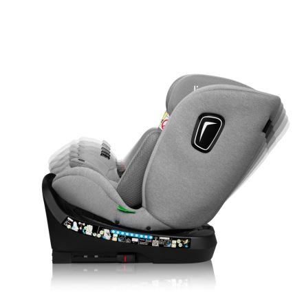 Lionelo - Autostol med drejelig base BRAVE i-Size 40-150 cm Grey Stone