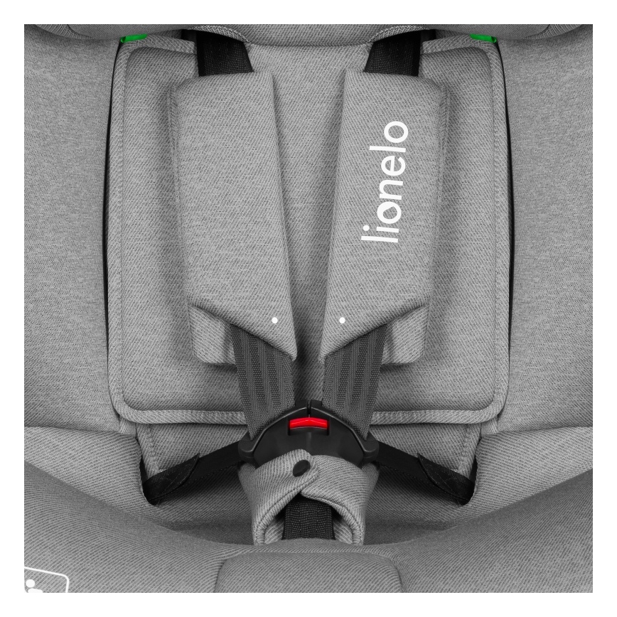 Lionelo - Autostol med drejelig base BRAVE i-Size 40-150 cm Grey Stone