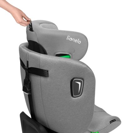 Lionelo - Autostol med drejelig base BRAVE i-Size 40-150 cm Grey Stone