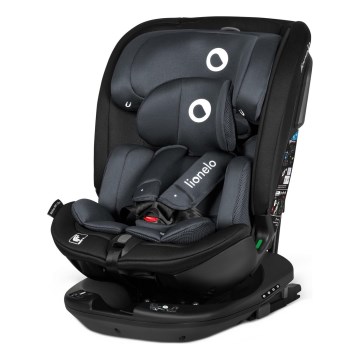 Lionelo - Autostol med roterbar base BASTIAAN i-Size 40-150 cm Grå Sten