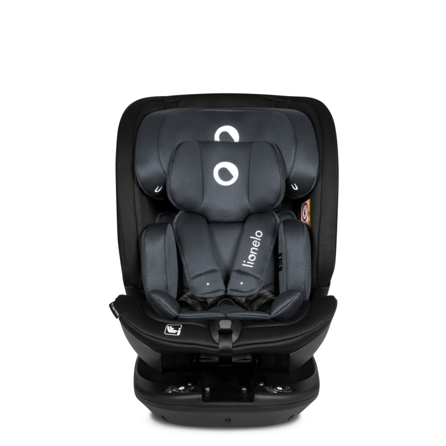 Lionelo - Autostol med roterbar base BASTIAAN i-Size 40-150 cm Grå Sten