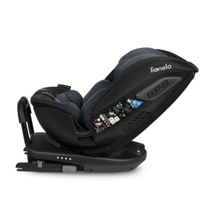 Lionelo - Autostol med roterbar base BASTIAAN i-Size 40-150 cm Grå Sten