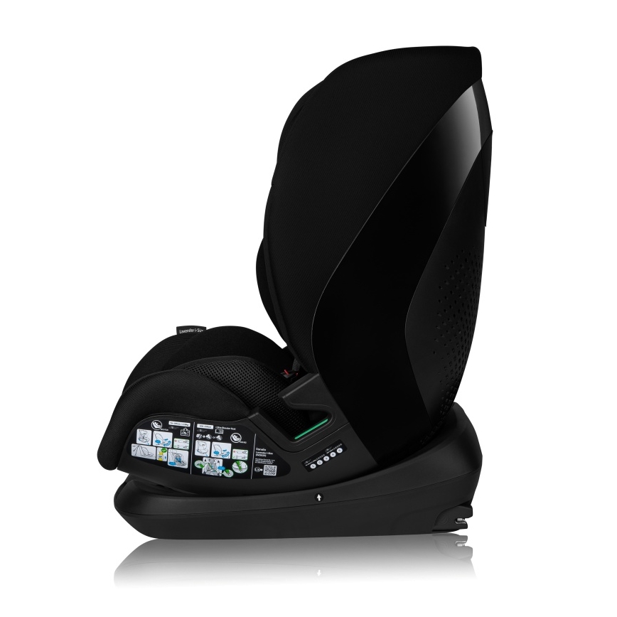 Lionelo - Autostol med roterbar base LAVENDER i-Size 76-150 cm Sort Carbon