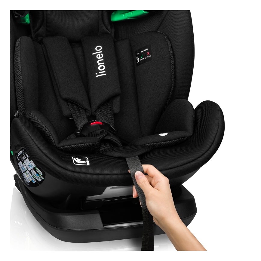 Lionelo - Autostol med roterbar base LAVENDER i-Size 76-150 cm Sort Carbon