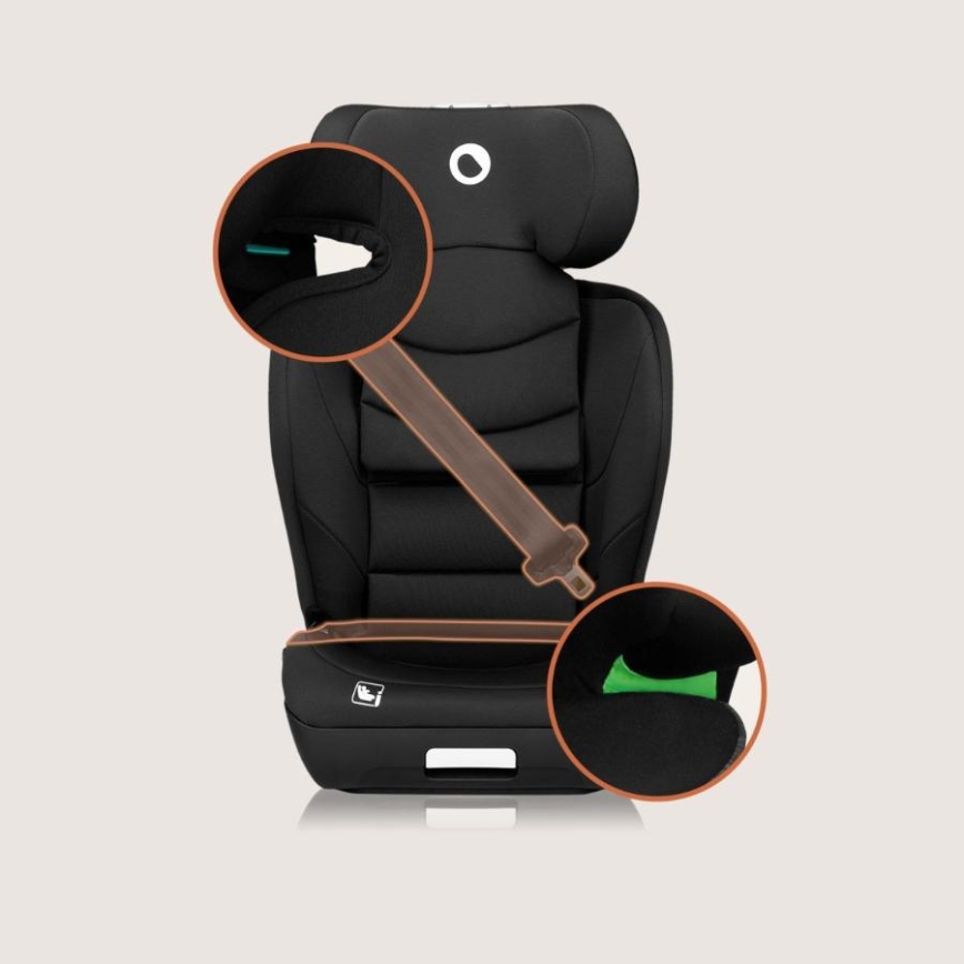 Lionelo - Autostol NEAL i-Size 100-150 cm Sort Carbon