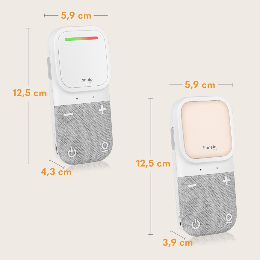 Lionelo - Babyalarm m. lyd trådløs og genopladelig BABYLINE 2.2 5V