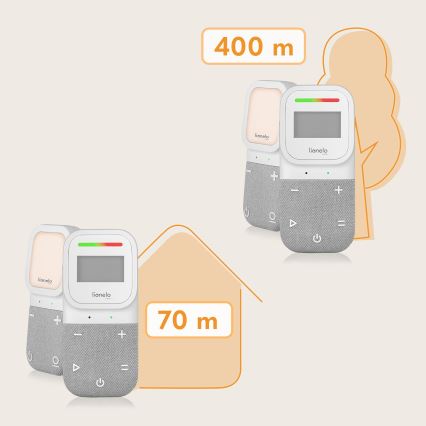 Lionelo - Babyalarm m. lyd trådløs og genopladelig BABYLINE 2.3 5V