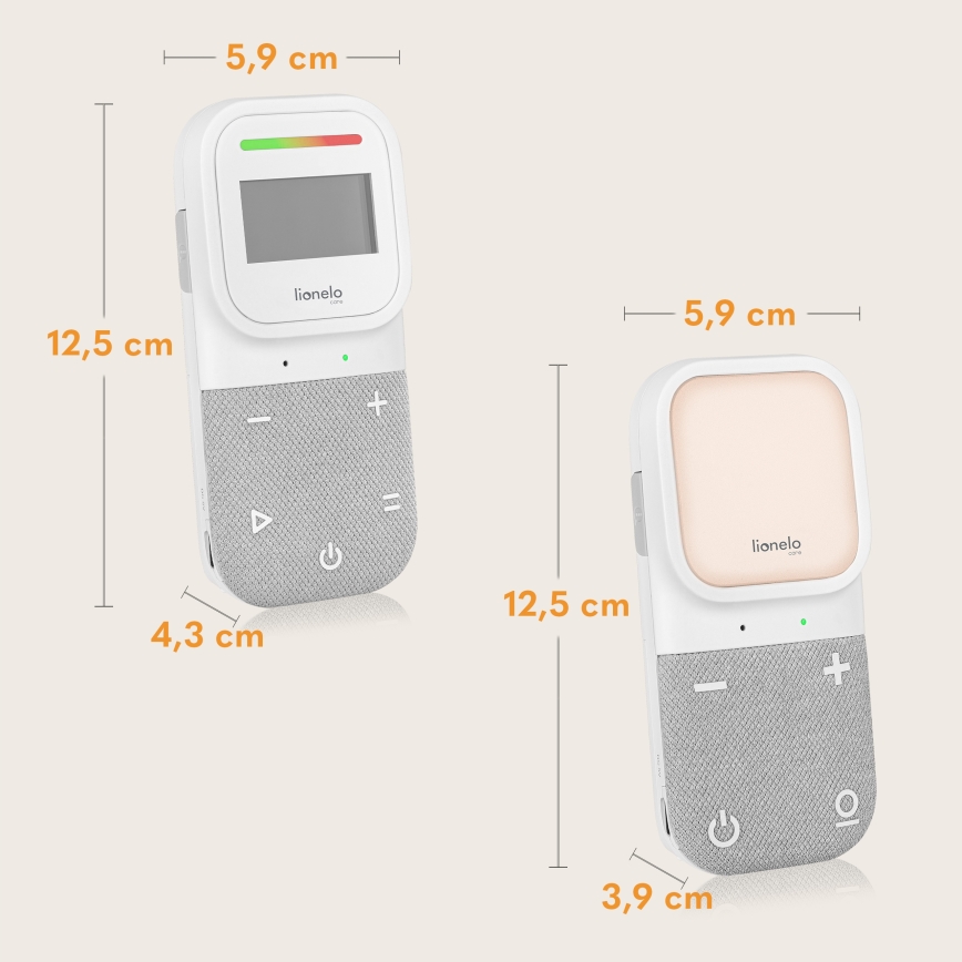 Lionelo - Babyalarm m. lyd trådløs og genopladelig BABYLINE 2.3 5V
