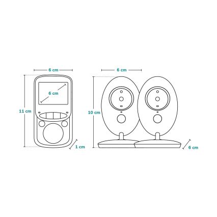 Lionelo - Babyalarm med skærm BABYLINE 5.1 230V 1000 mAh