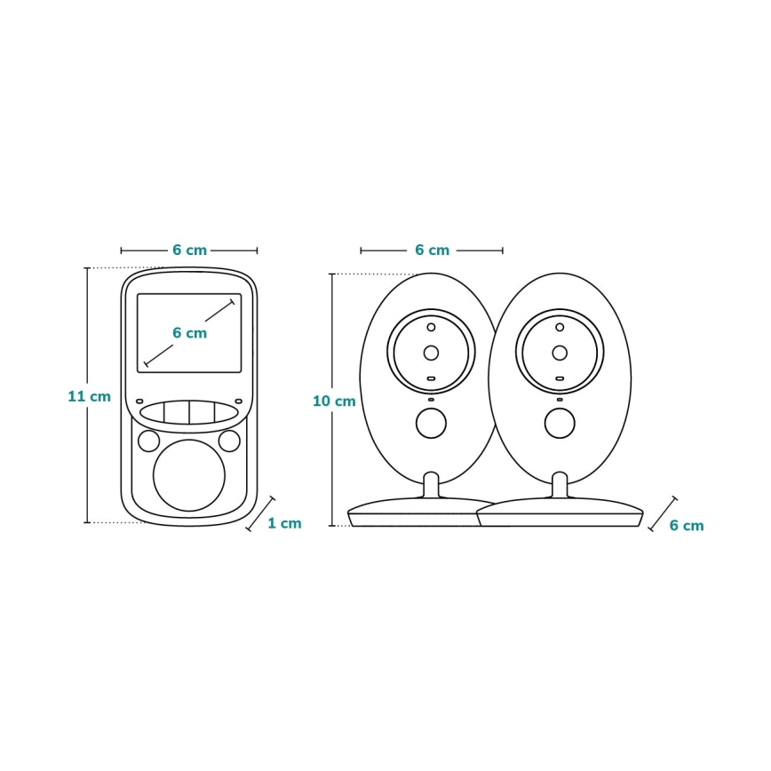 Lionelo - Babyalarm med skærm BABYLINE 5.1 230V 1000 mAh