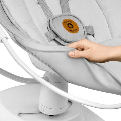 Lionelo - Babygynge med melodi BELLA Grey Concrete + fjernbetjening
