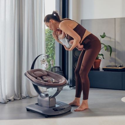 Lionelo - Babygynge med melodi BLOSSOM Pink Mauve + fjernbetjening