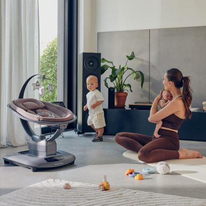 Lionelo - Babygynge med melodi BLOSSOM Pink Mauve + fjernbetjening