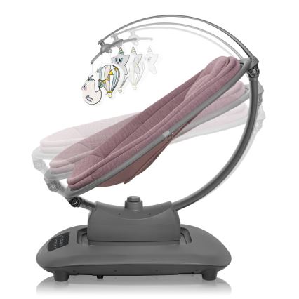 Lionelo - Babygynge med melodi BLOSSOM Pink Mauve + fjernbetjening