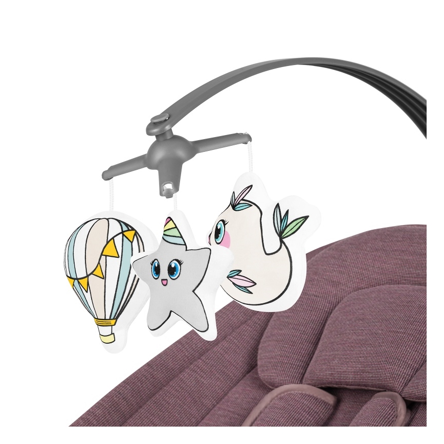 Lionelo - Babygynge med melodi BLOSSOM Pink Mauve + fjernbetjening