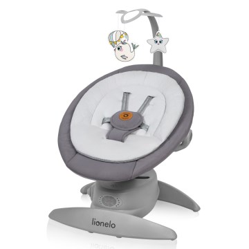 Lionelo - Babygynge med melodi MELL Grey Stone 4xAA + fjernbetjening