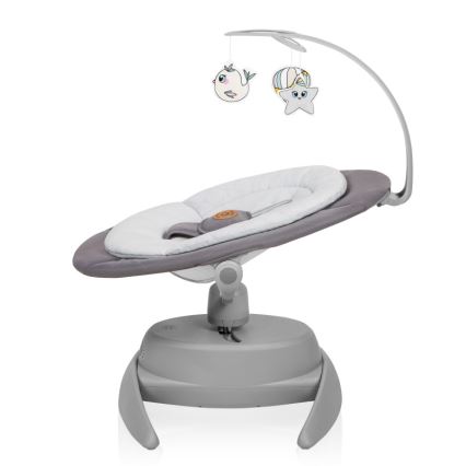 Lionelo - Babygynge med melodi MELL Grey Stone 4xAA + fjernbetjening