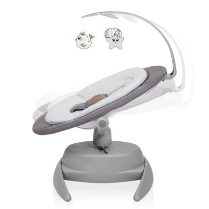 Lionelo - Babygynge med melodi MELL Grey Stone 4xAA + fjernbetjening