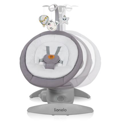 Lionelo - Babygynge med melodi MELL Grey Stone 4xAA + fjernbetjening