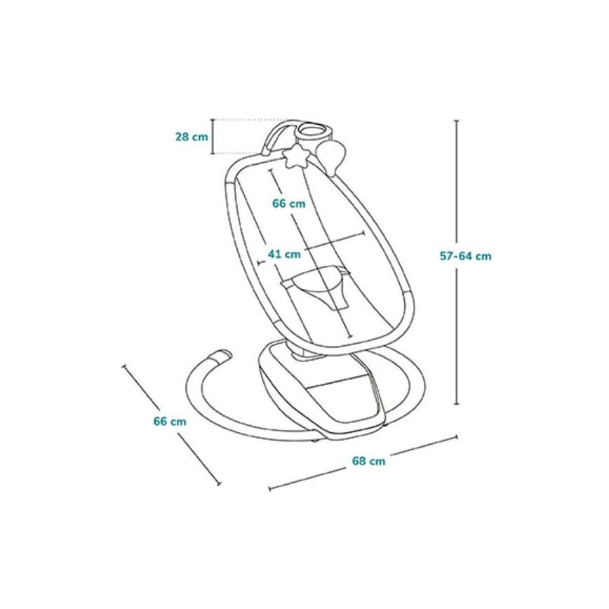 Lionelo - Babygynge med melodi OLIVIA Beige Natur + fjernbetjening