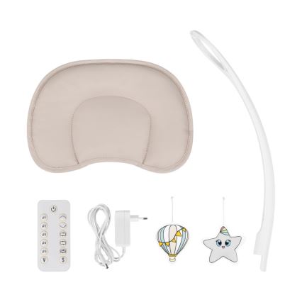 Lionelo - Babygynge med melodi OLIVIA Beige Natural + fjernbetjening